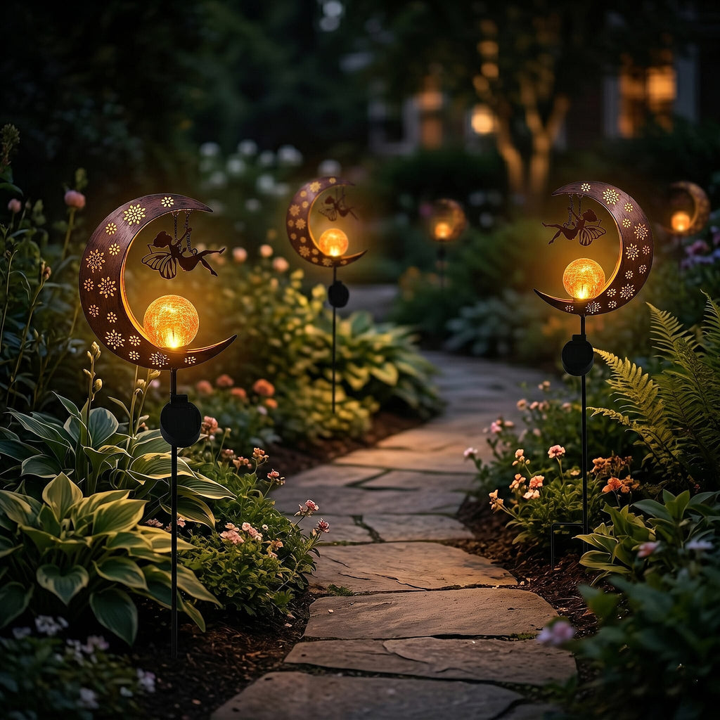 LIVMORE Solar Moon Garden Stake (91cm) - Copper