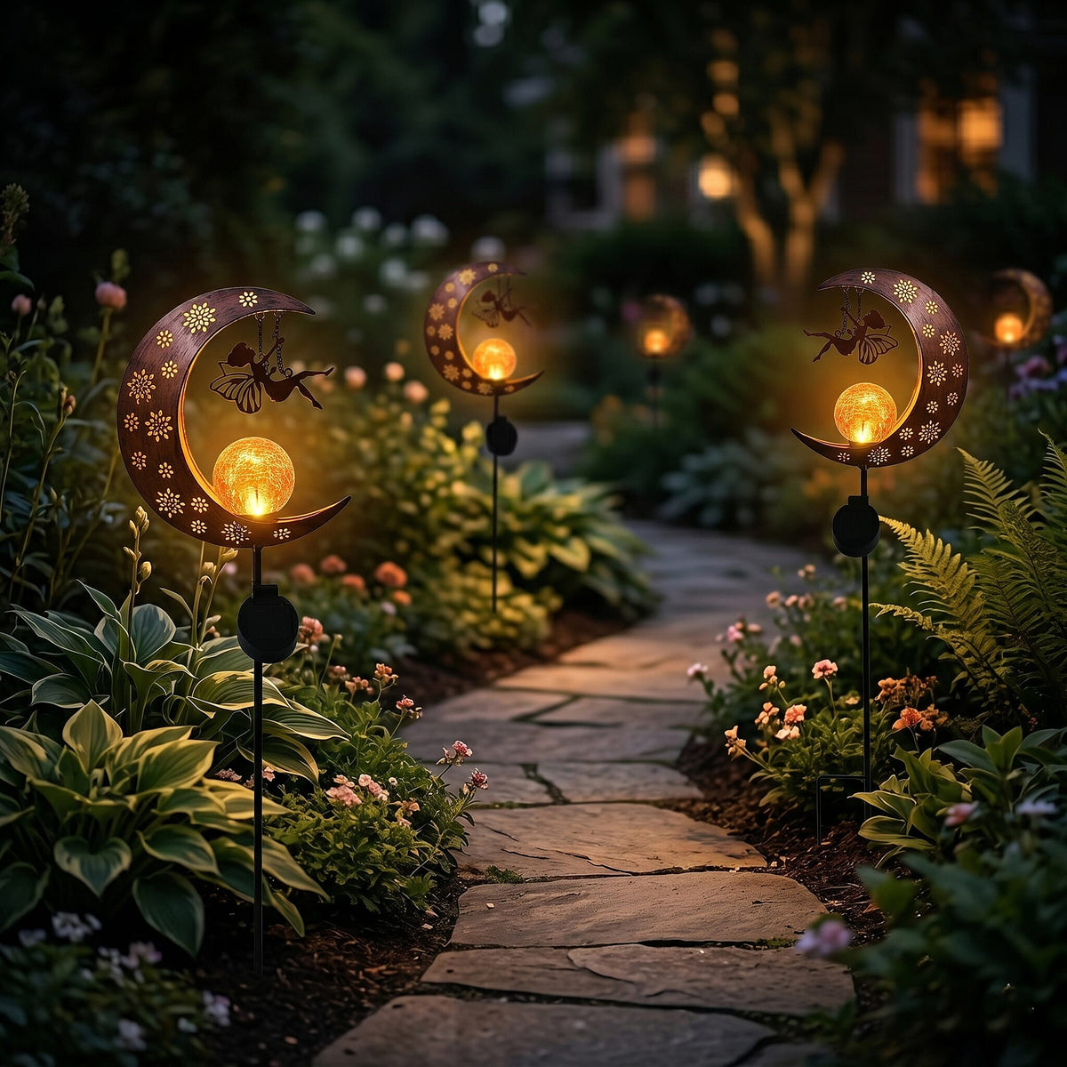 LIVMORE Solar Moon Garden Stake (91cm) - Copper V32514592 3