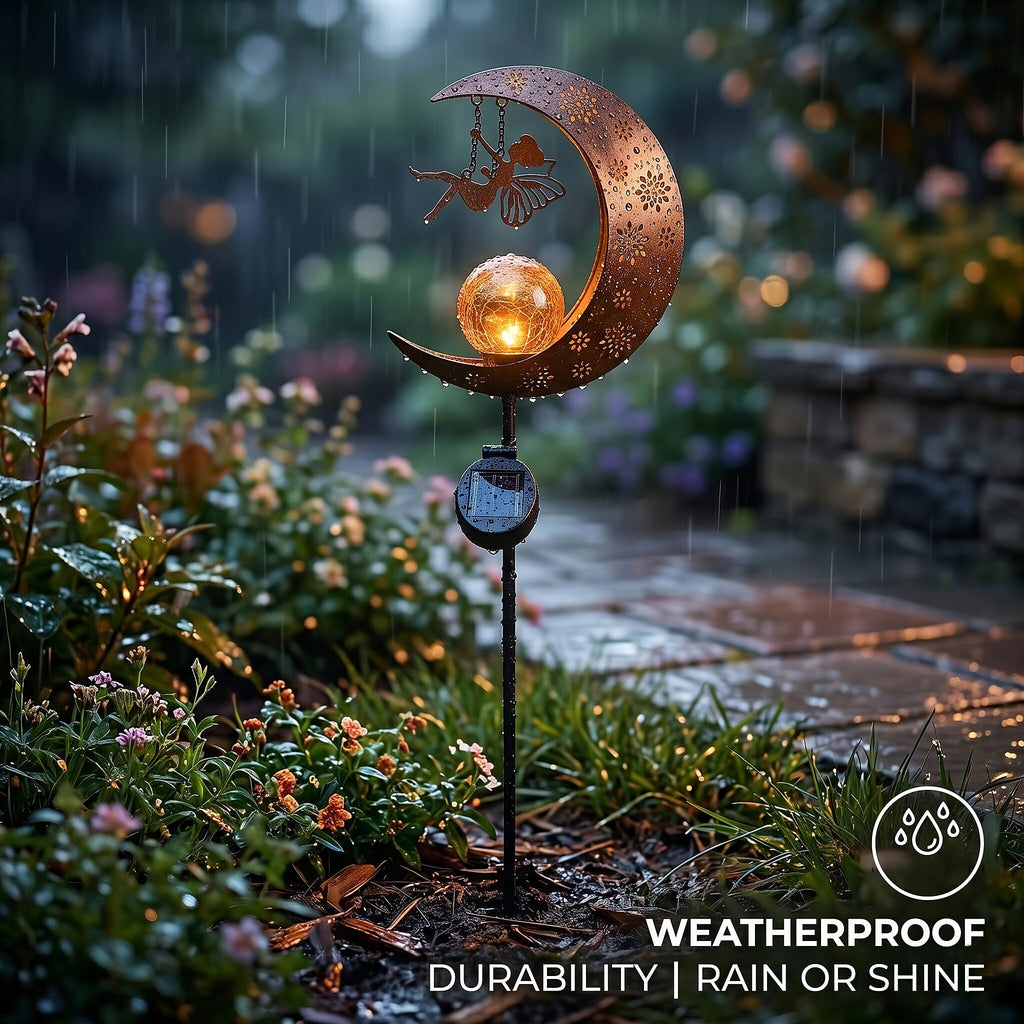 LIVMORE Solar Moon Garden Stake (91cm) - Copper