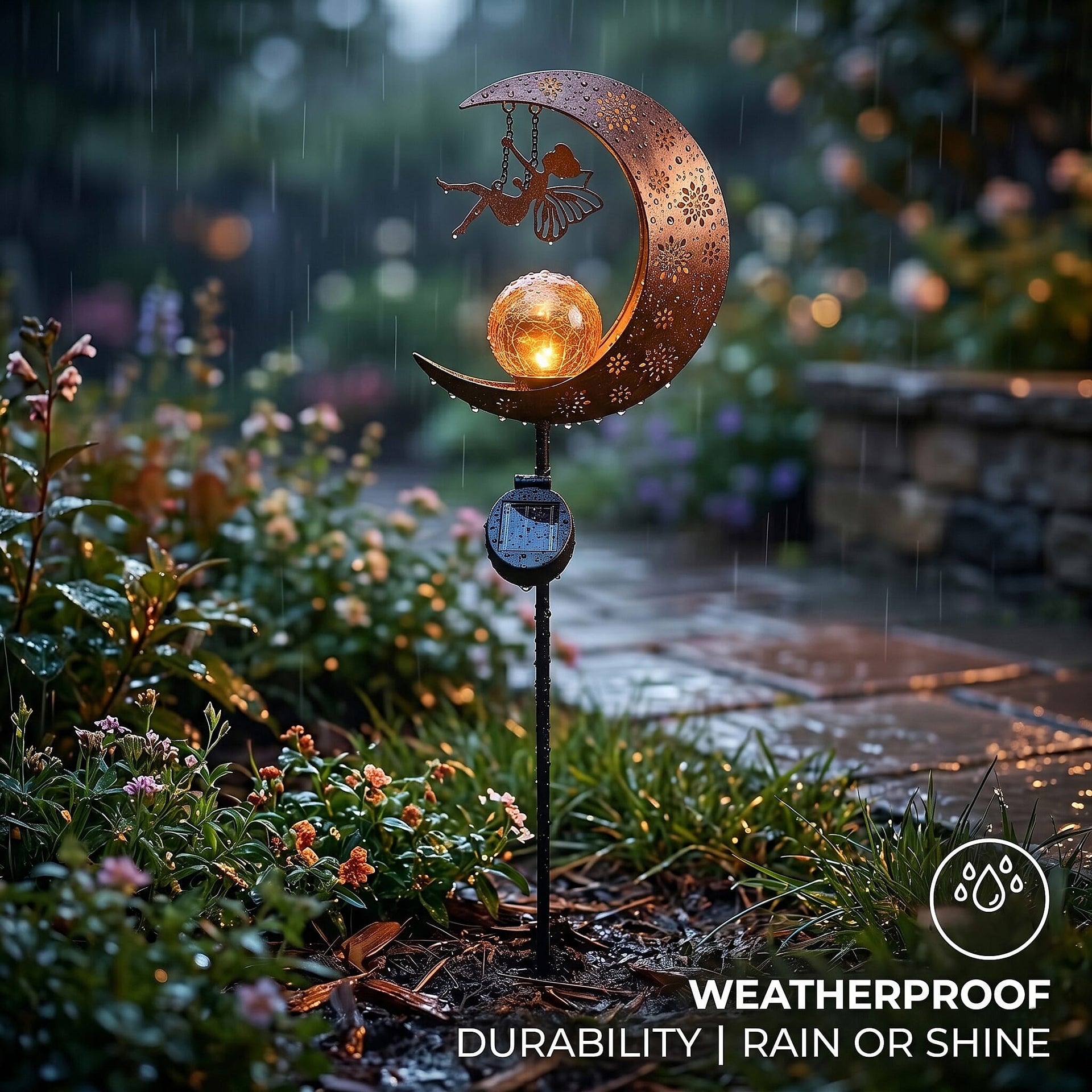 LIVMORE Solar Moon Garden Stake (91cm) - Copper V32514592 4