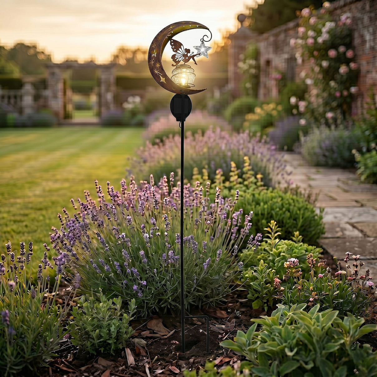 LIVMORE Solar Moon Garden Stake (83cm) - Copper V32490569 1