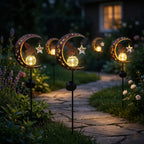 LIVMORE Solar Moon Garden Stake (83cm) - Copper