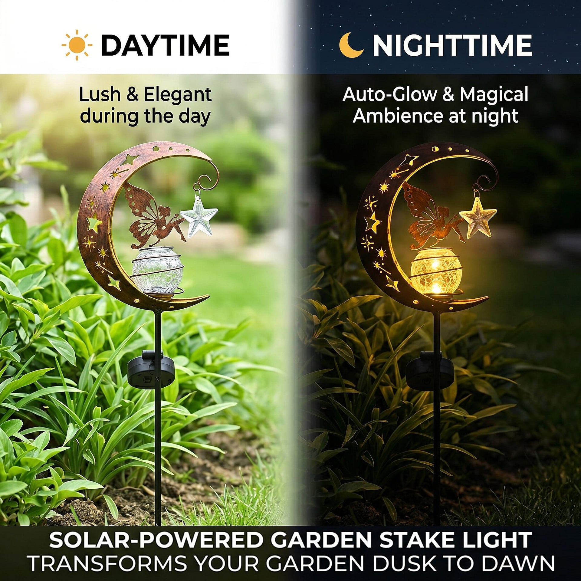 LIVMORE Solar Moon Garden Stake (83cm) - Copper V32490569 3