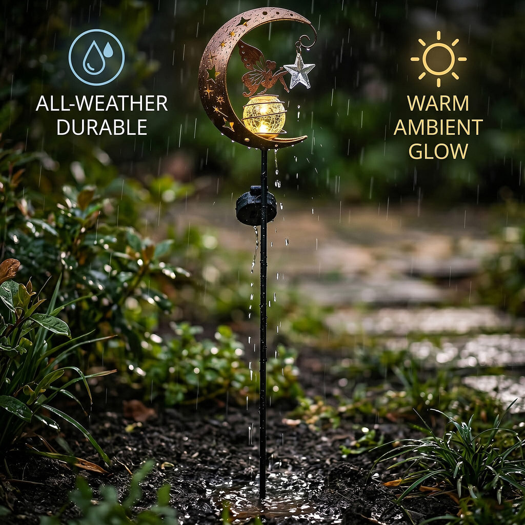 LIVMORE Solar Moon Garden Stake (83cm) - Copper