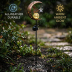 LIVMORE Solar Moon Garden Stake (83cm) - Copper