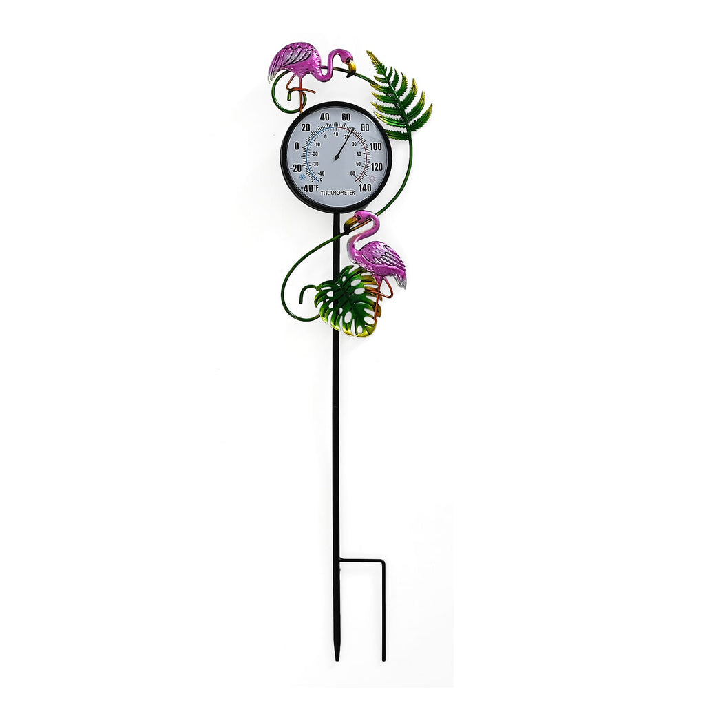 Garden Flamingo Thermometer Stake (108cm) - Flamingo