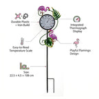 Garden Flamingo Thermometer Stake (108cm) - Flamingo
