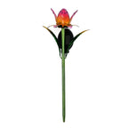 LIVMORE Solar Glass Flower Garden Stake (37cm) - Pink & Green
