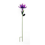 LIVMORE Solar Lotus Flower Garden Stake (96cm) - Purple