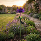 LIVMORE Solar Lotus Flower Garden Stake (96cm) - Purple