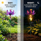 LIVMORE Solar Lotus Flower Garden Stake (96cm) - Purple