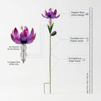 LIVMORE Solar Lotus Flower Garden Stake (96cm) - Purple