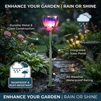 LIVMORE Solar Glass Flower Garden Stake (37cm) - Purple