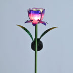 LIVMORE Solar Glass Flower Garden Stake (37cm) - Purple