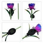 LIVMORE Solar Glass Flower Garden Stake (37cm) - Purple