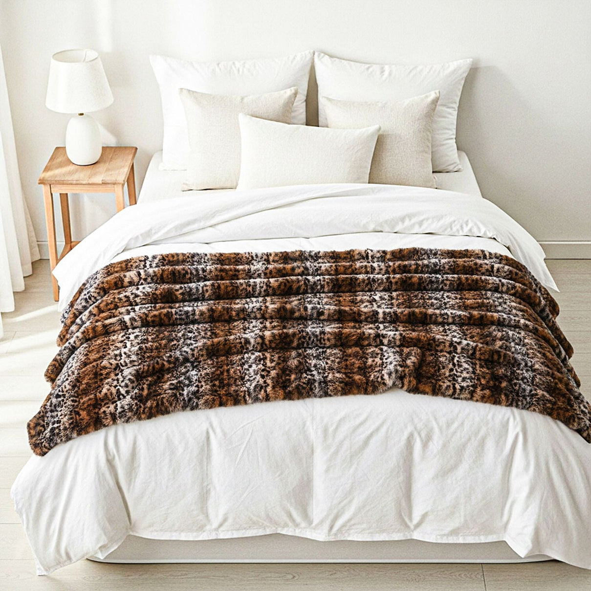 Sumptuously Super Soft Faux Rabbit Fur Double Layered Super Large Blanket 790 GSM - Brown 8206599 2