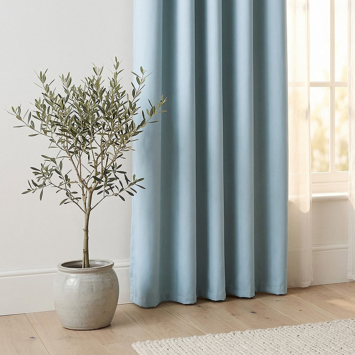 LIVMORE Set of 2 - 100% Light Blocking Coated Curtains (132 x 245cm) - Cyan V32668023 3