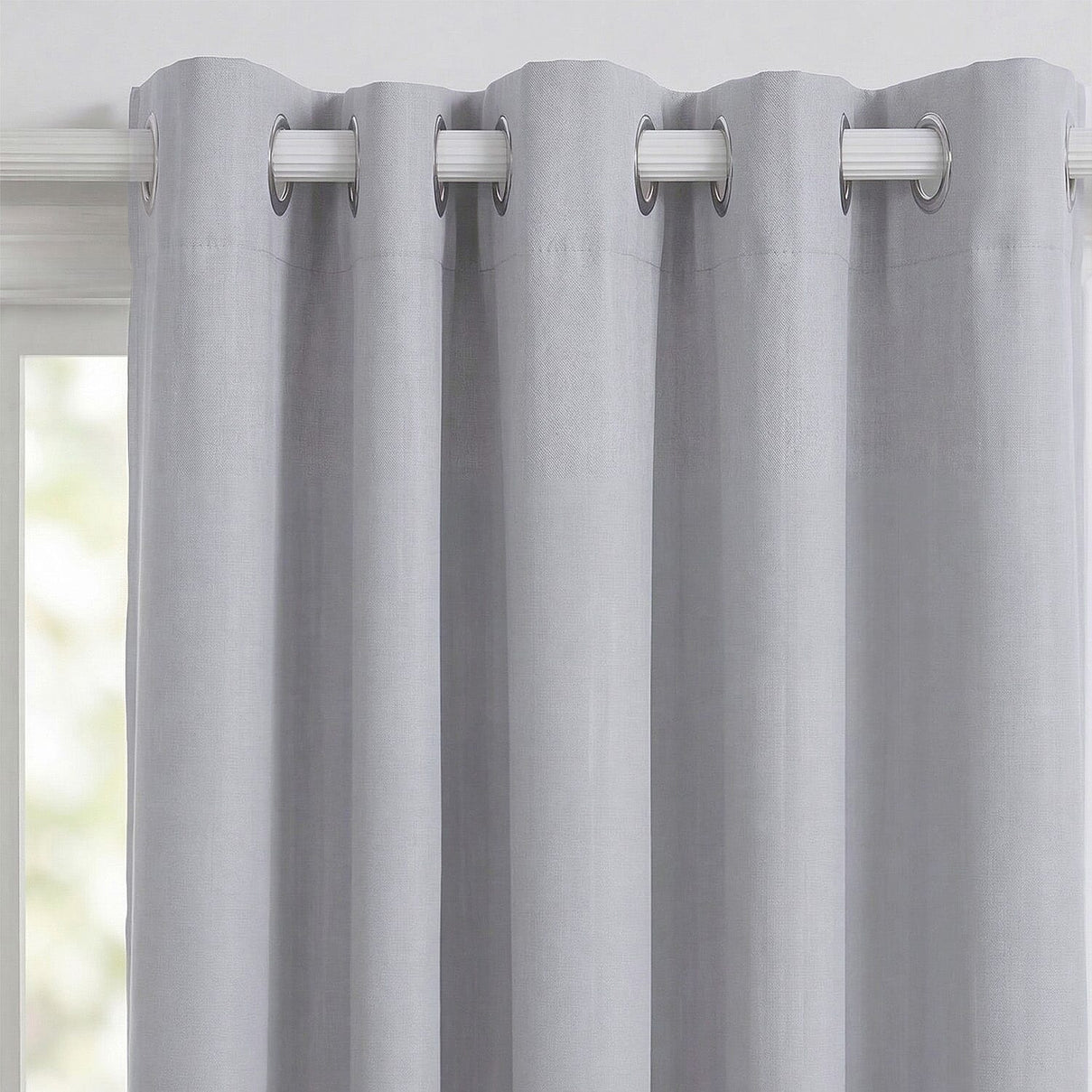 LIVMORE Set of 2 - 100% Light Blocking Coated  Curtains (132 x 245cm) - Light Grey 8376910 2