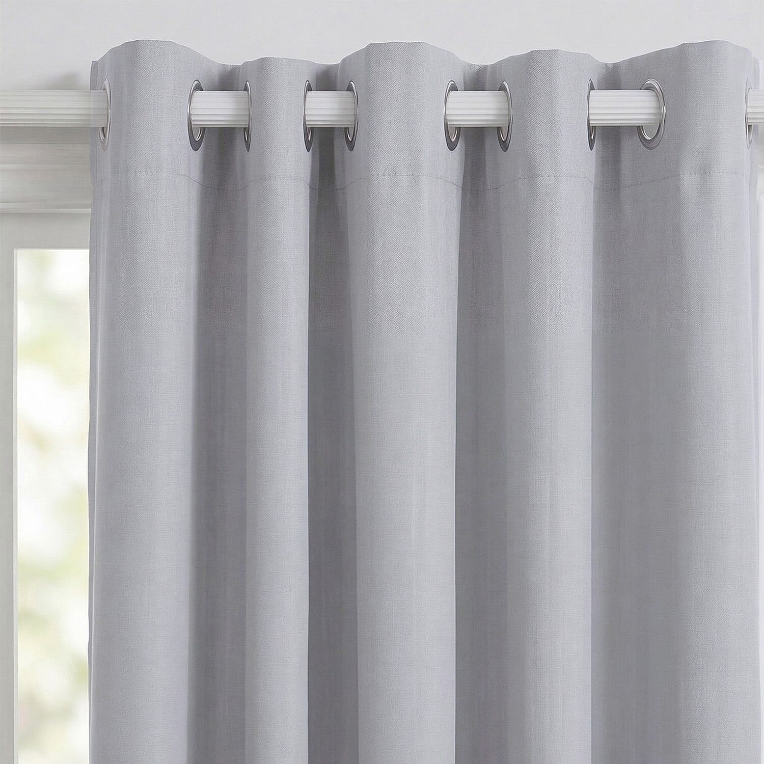 LIVMORE Set of 2 - 100% Light Blocking Coated  Curtains (132 x 245cm) - Light Grey 8376910 2