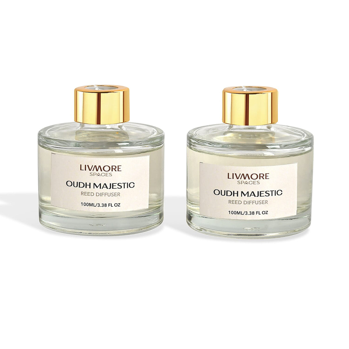 Livmore Set of 2 Majestic Oudh Reed Diffuser with 4 Natural Reed Sticks - 100ml V32535407 3