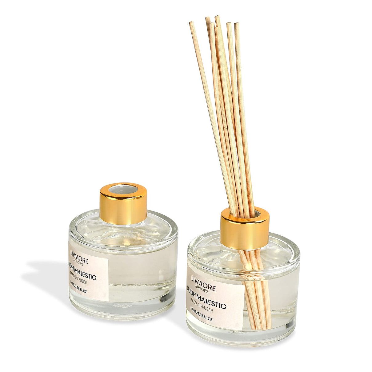 Livmore Set of 2 Majestic Oudh Reed Diffuser with 4 Natural Reed Sticks - 100ml V32535407 4