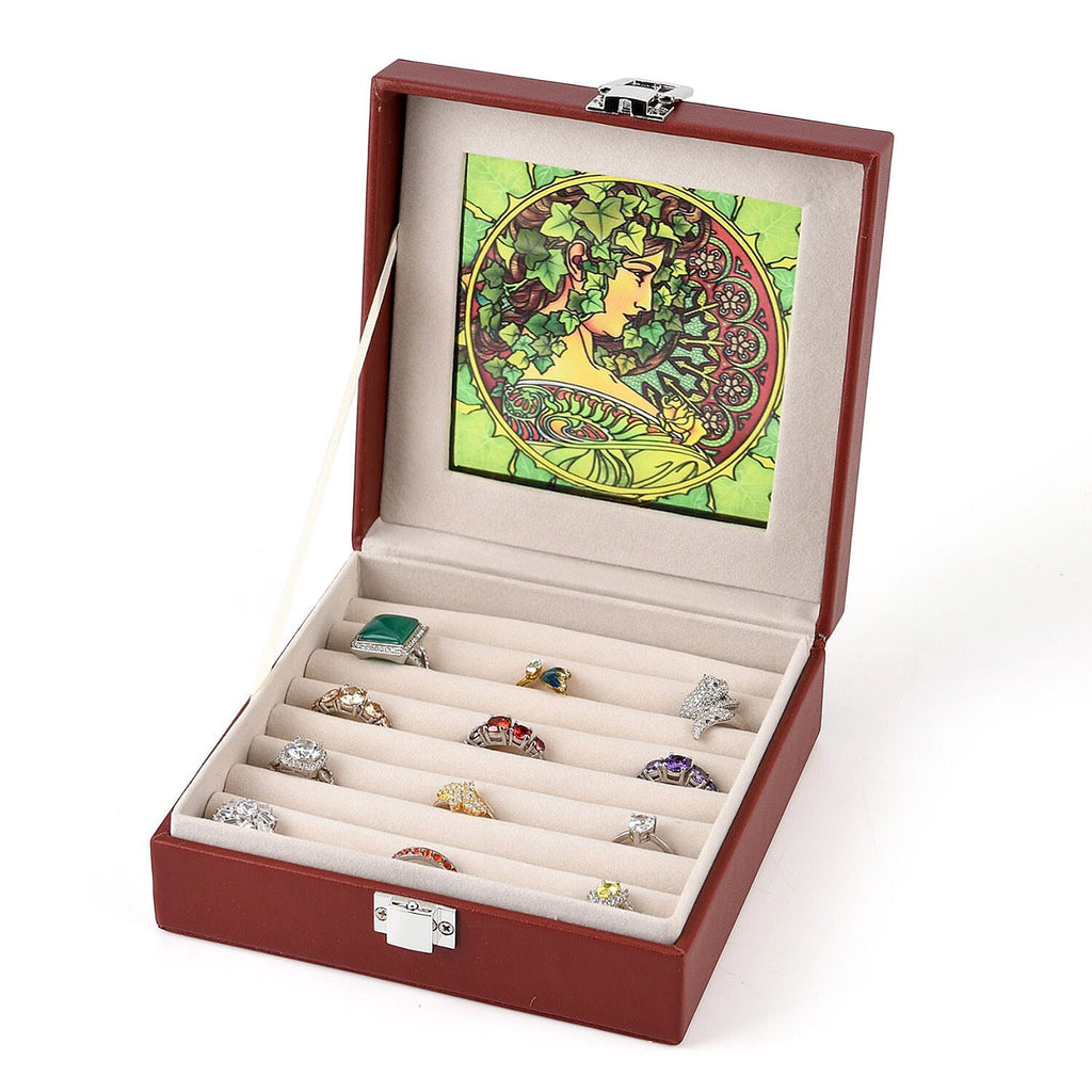 LIVMORE Patterned Jewellery Box (Size 15x15x5 cm) - Brown