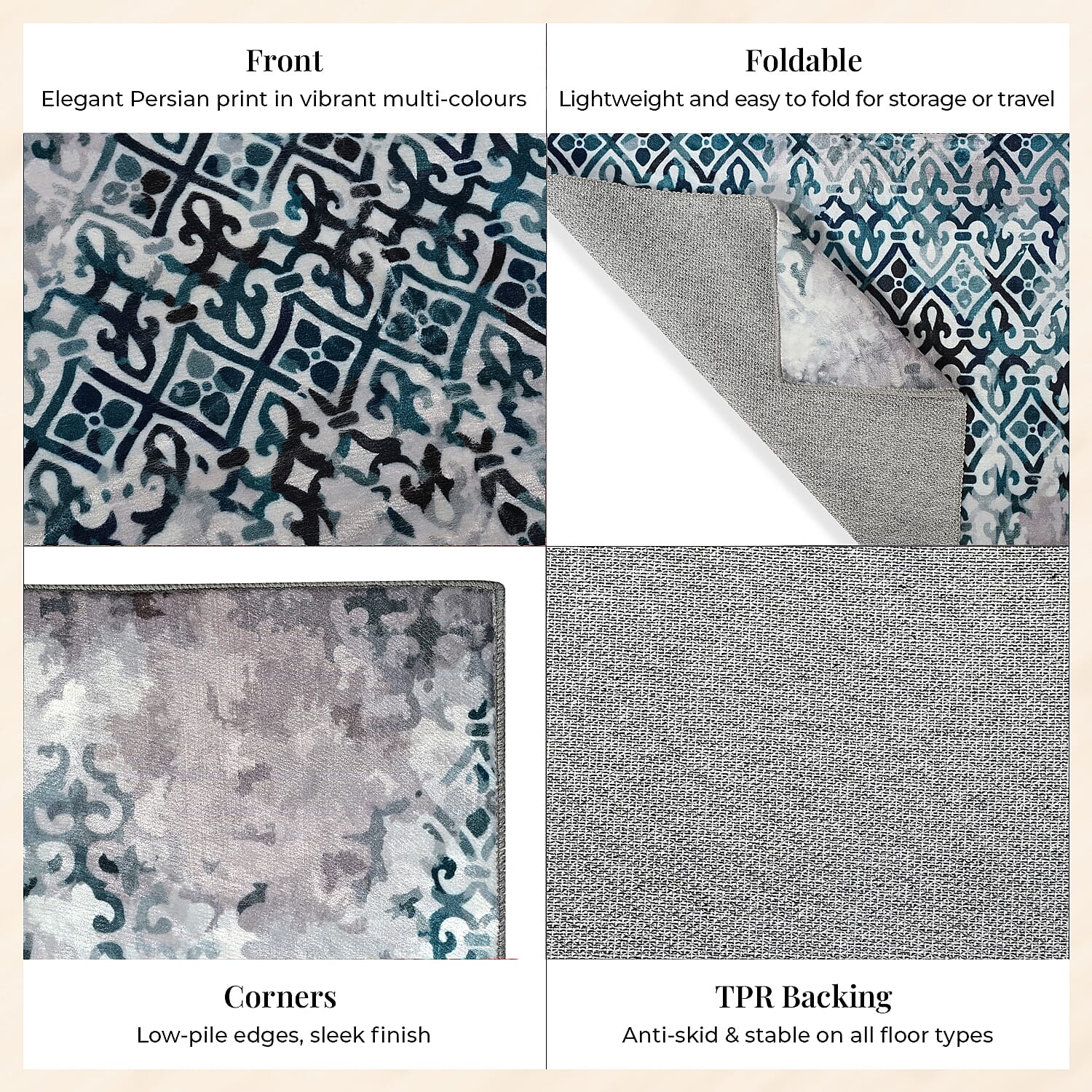 LIVMORE Vibrant Abstract Pattern Rug (Size 120x180 cm) - Blue V32362877 6