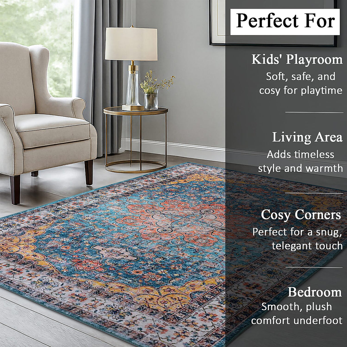 LIVMORE Traditional Medallion Pattern (Size 120x180 cm) - Red V32339048 3