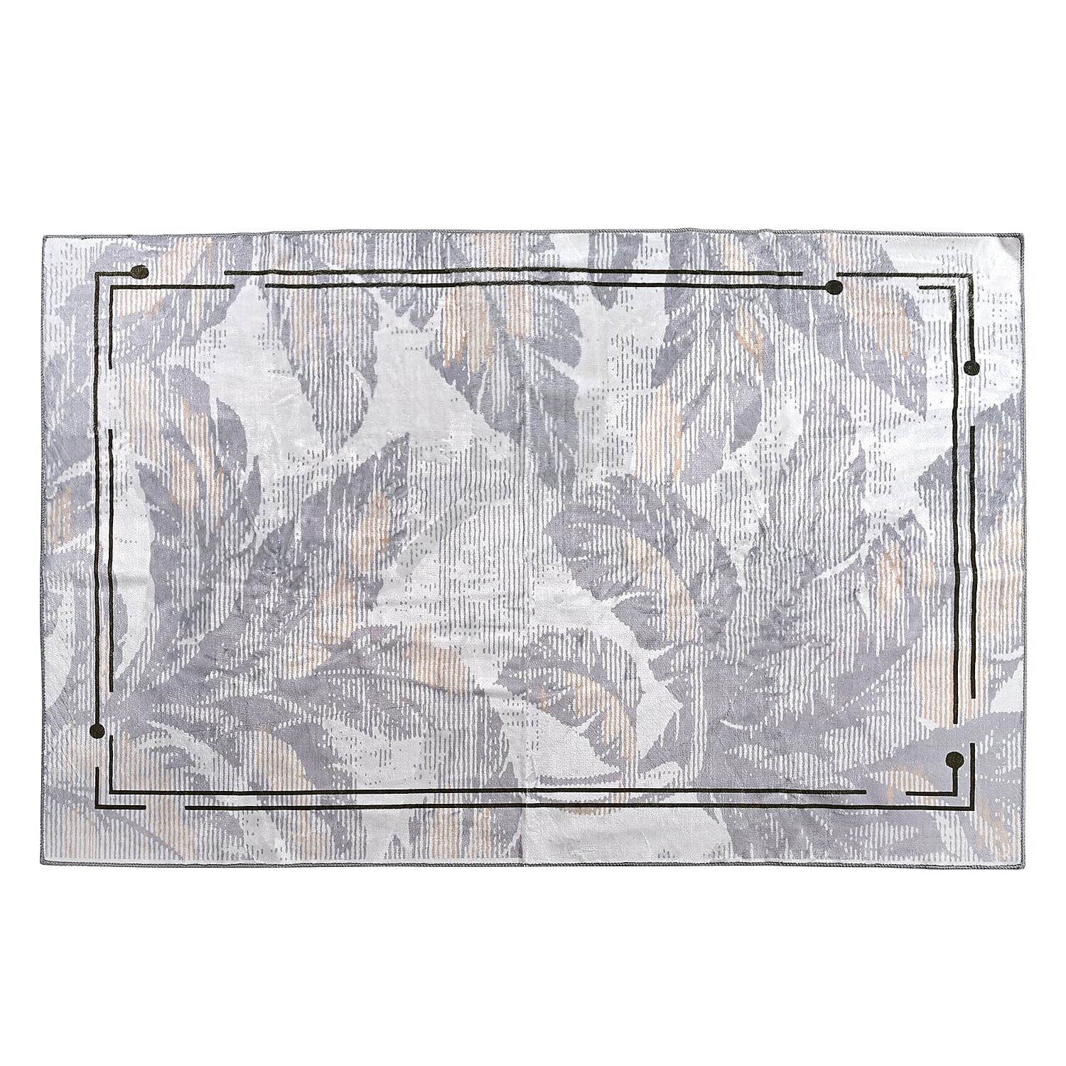 LIVMORE Palm Sketch Pattern Rug (Size 120x180 cm) - White V32362050 0