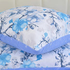 LIVMORE 4-Piece Reversible Printed Bedding Set - inc. Duvet Cover, Fitted Sheet & 2 x Coordinated Pillowcases (Double) - Blue& Multi