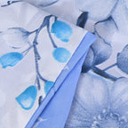 LIVMORE 4-Piece Reversible Printed Bedding Set - inc. Duvet Cover, Fitted Sheet & 2 x Coordinated Pillowcases (Double) - Blue& Multi