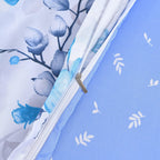 LIVMORE 4-Piece Reversible Printed Bedding Set - inc. Duvet Cover, Fitted Sheet & 2 x Coordinated Pillowcases (Double) - Blue& Multi