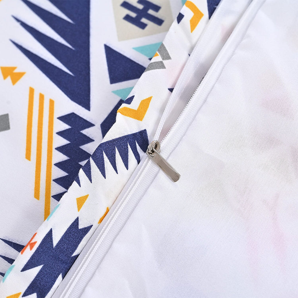 LIVMORE 4-Piece Reversible Botanical Print Bedding Set - inc. Duvet Cover, Fitted Sheet & 2 x Coordinated Pillowcases (King) - Multicolour