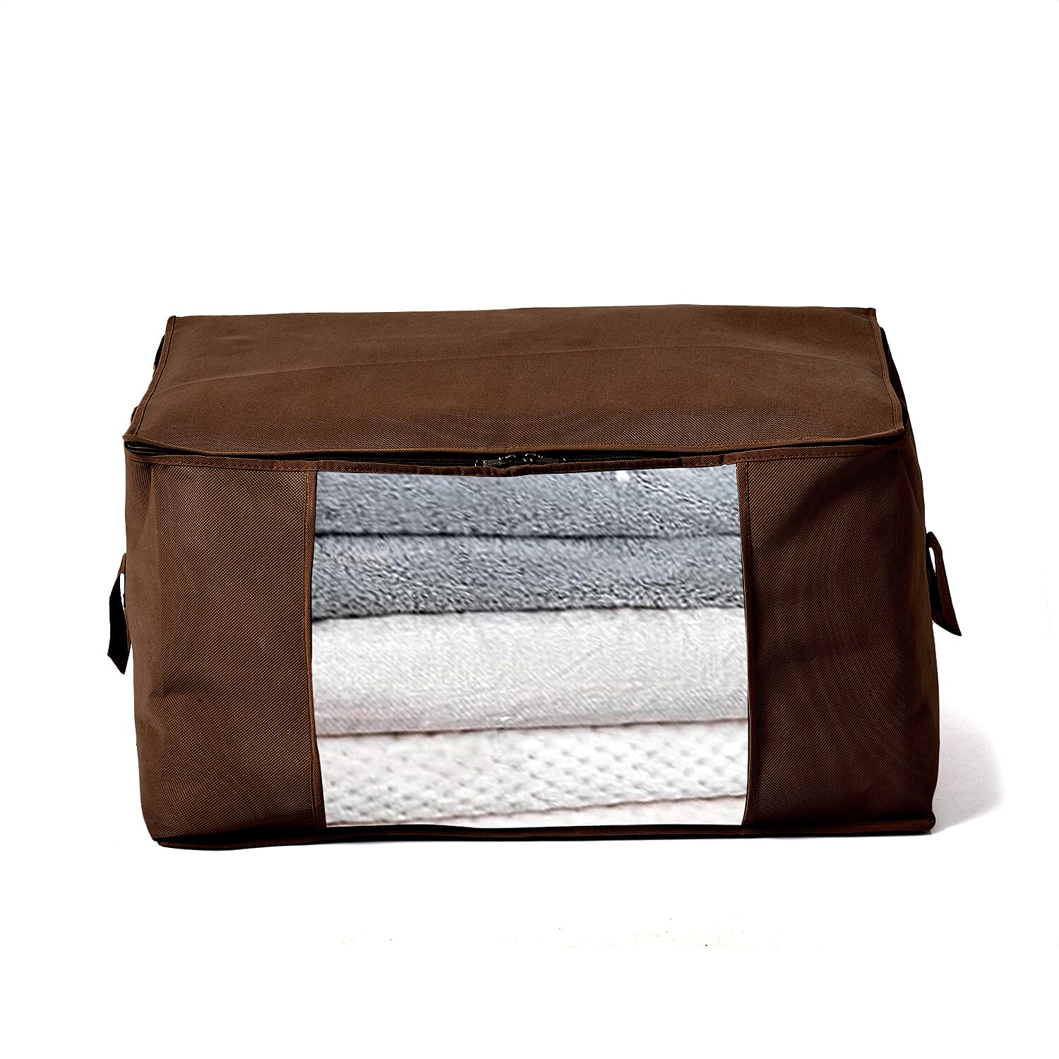 Livmore Set of 5 Non-Woven Fabric Storage Bags with Clear Window (34 x 60 x 42 cm) - Brown 8420490 2