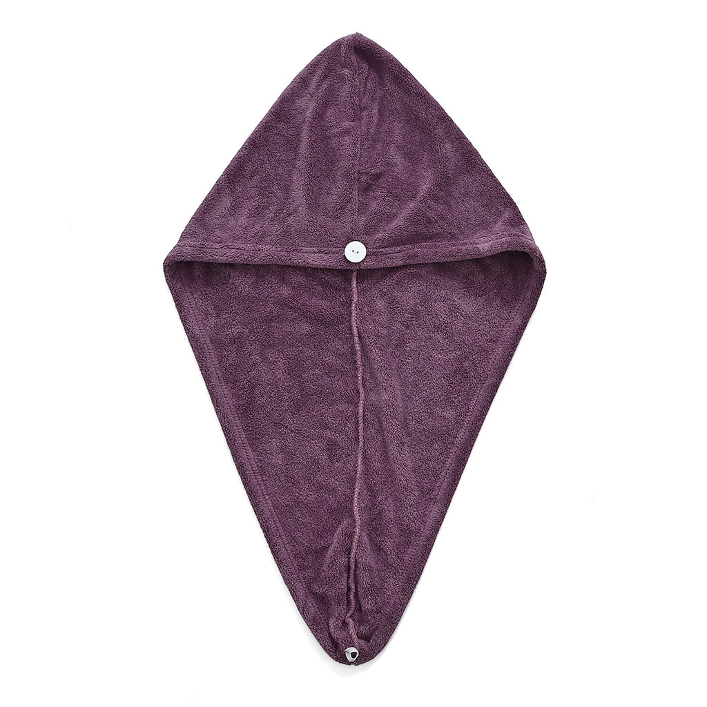 LIVMORE 2-Piece Wearable Bath Towel with Pocket & Matching Hair Towel Wrap (140 x 82cm) - Purple