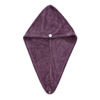 LIVMORE 2-Piece Wearable Bath Towel with Pocket & Matching Hair Towel Wrap (140 x 82cm) - Purple