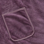 LIVMORE 2-Piece Wearable Bath Towel with Pocket & Matching Hair Towel Wrap (140 x 82cm) - Purple