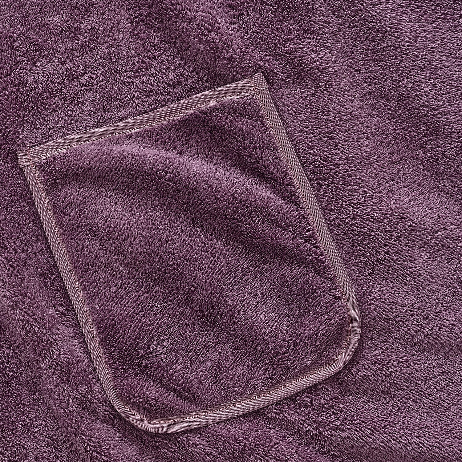 LIVMORE 2-Piece Wearable Bath Towel with Pocket &amp; Matching Hair Towel Wrap (140 x 82cm) - Purple 8375769 6