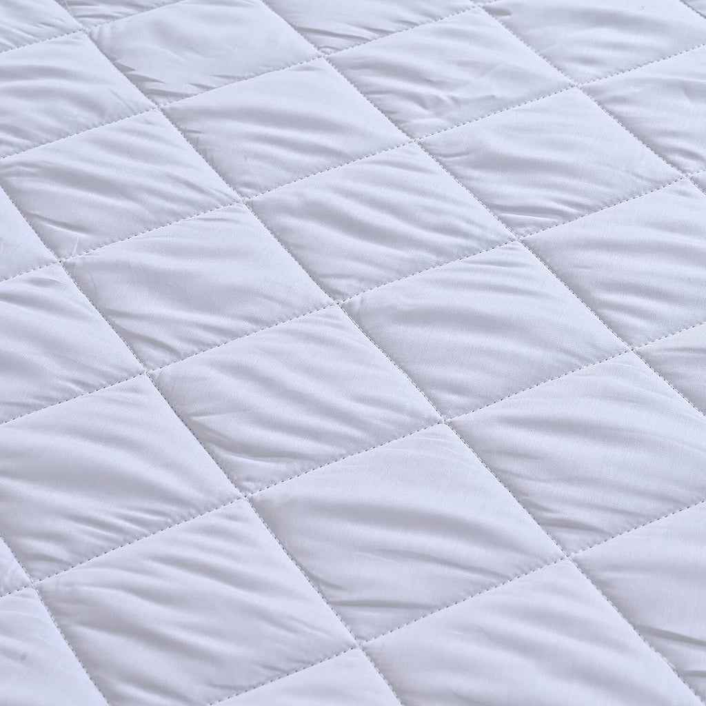 LIVMORE Premium Quilted Tencel 100% Waterproof Mattress Protector (150 x 200cm) King Size - White