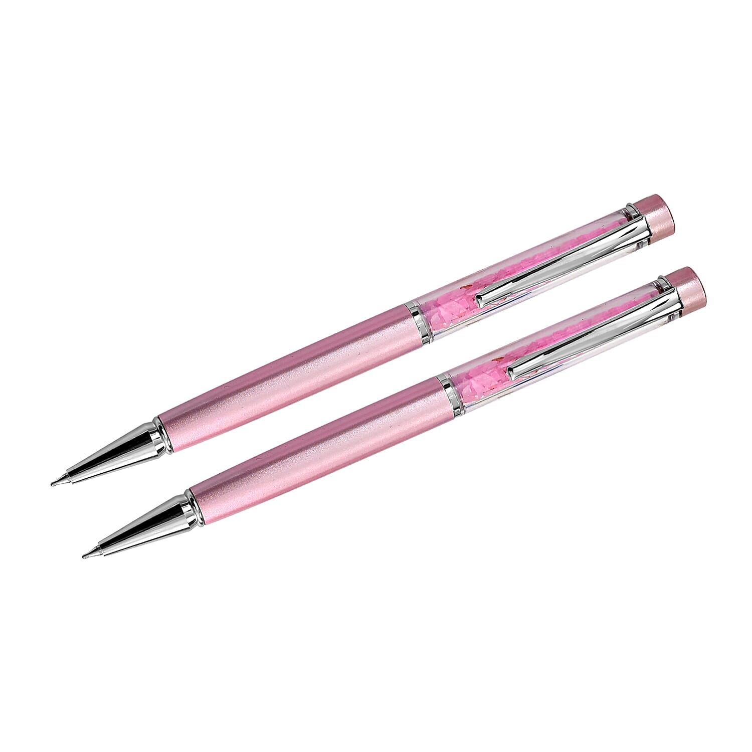 LIVMORE Rose Quarts Gemstone Pen Set with 2 Keychains and 2 Refills - Pink 8256416 7