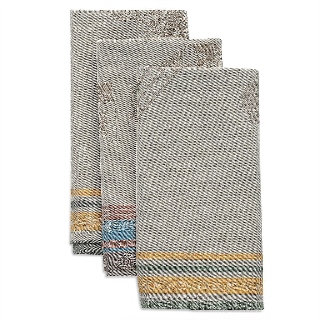 LIVMORE Set of 3 Jacquard Kitchen Towels (Size 70 x 50 cm)