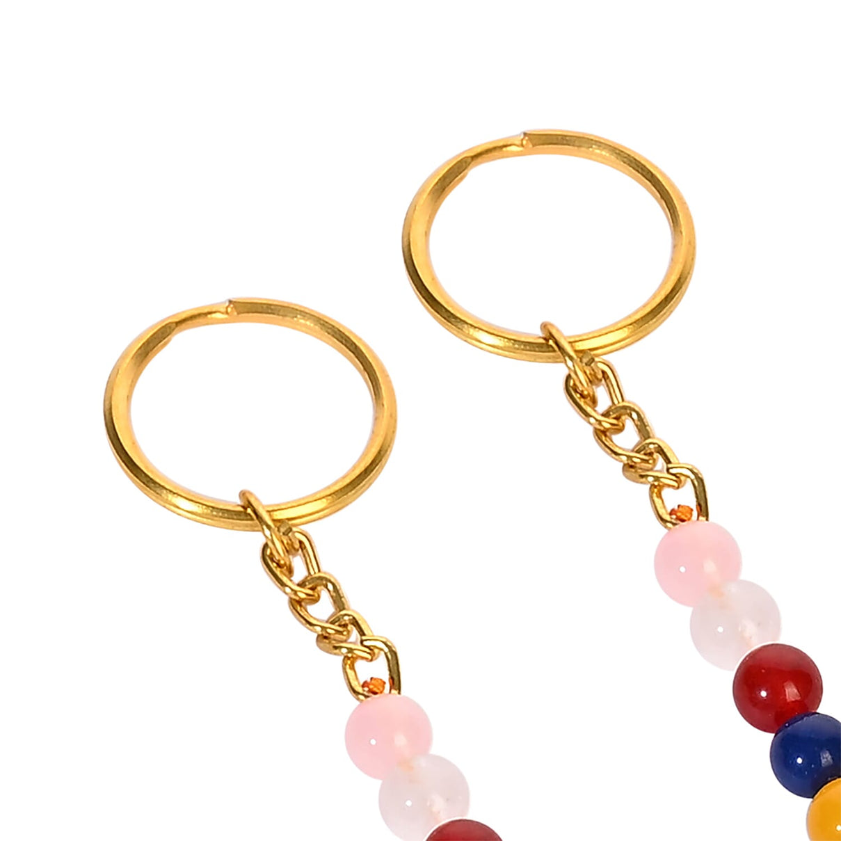 LIVMORE Set of 5 Gemstone Seven Chakra Key Chains with Charms 8224570 10