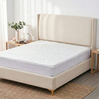 LIVMORE Silver-Infused Jacquard Waterproof Mattress Protector (Double, 190 x 135cm) - White
