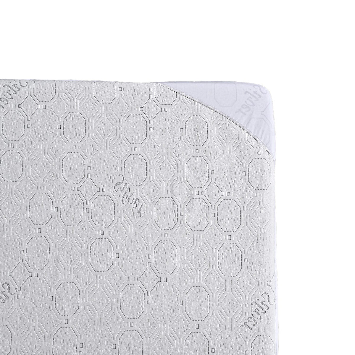 LIVMORE Silver Yarn-Infused Jacquard Waterproof Mattress Protector (Double, 190 x 135cm) - White V32538784 3