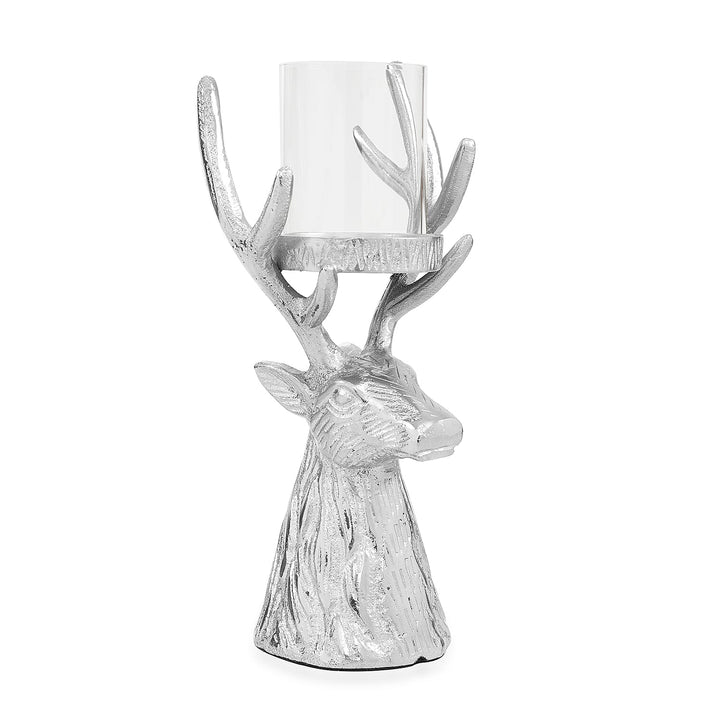 LIVMORE Stag Tea Light Holder - Silver 8230496 1