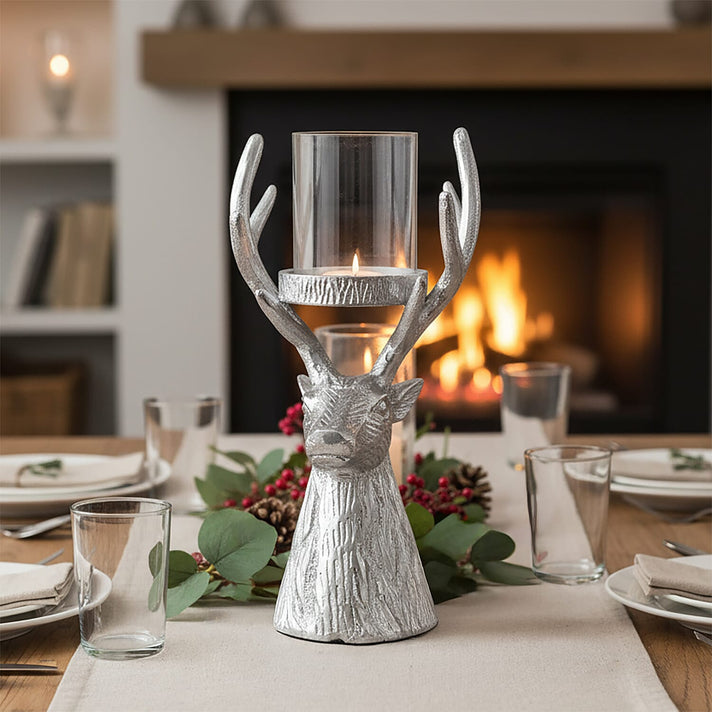 LIVMORE Stag Tea Light Holder - Silver 8230496 2