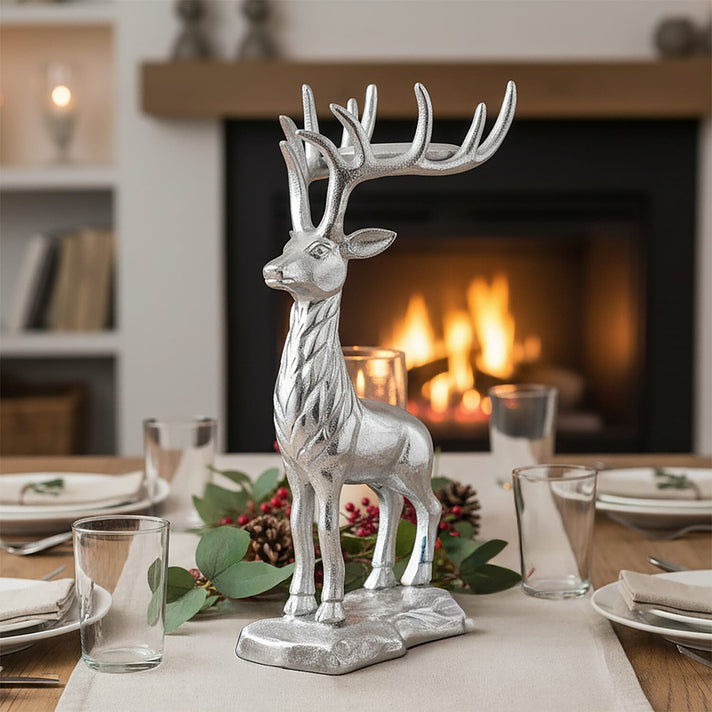 LIVMORE Stag's Head Candle Holder - Silver 8230497 2