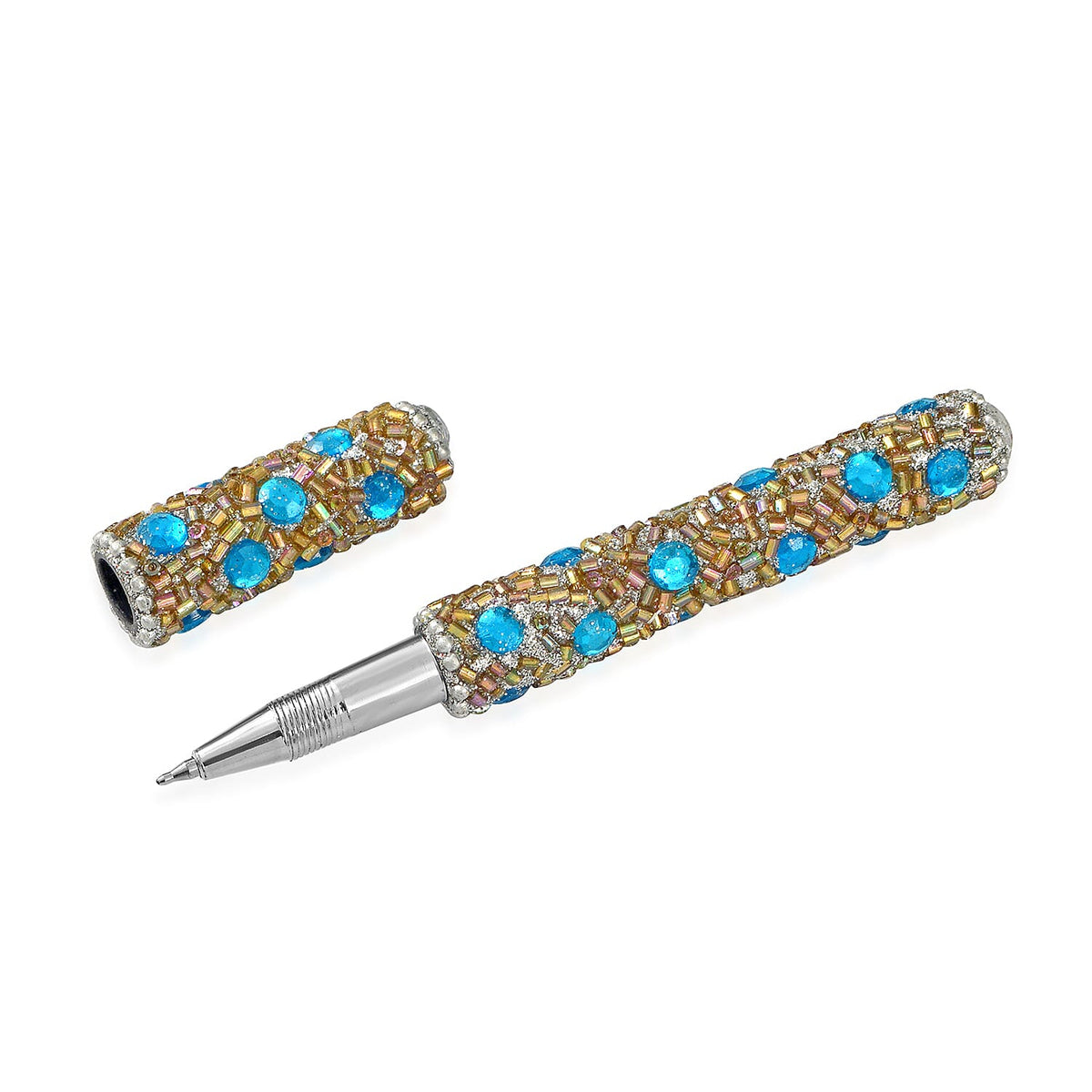 LIVMORE Elegant 7-Piece Beaded Stationery Set - 1 Beaded Box, 1 Diary, 5 Beaded Pens 8240813 7