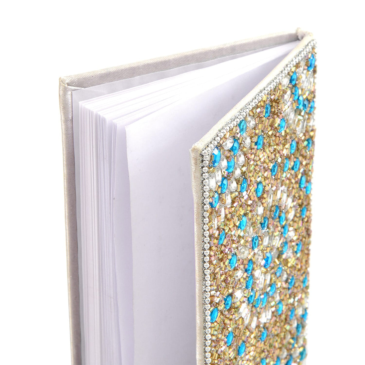 LIVMORE Elegant 7-Piece Beaded Stationery Set - 1 Beaded Box, 1 Diary, 5 Beaded Pens 8240813 9