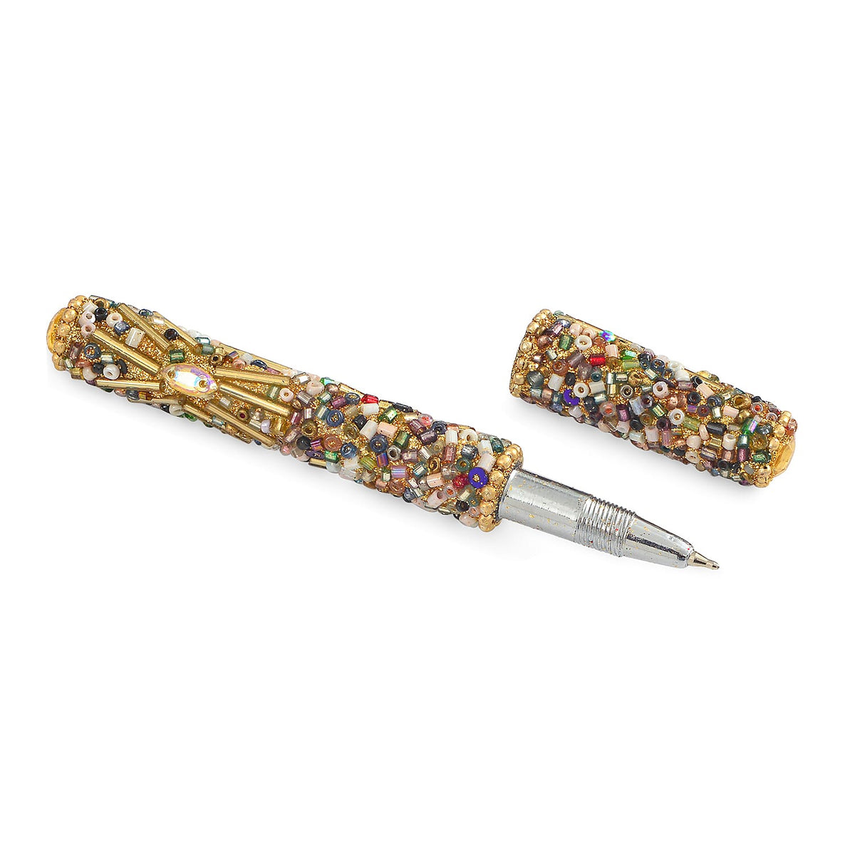 LIVMORE Elegant 7-Piece Beaded Stationery Set - 1 Beaded Box, 1 Diary, 5 Beaded Pens 8240812 7